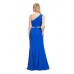 Vera Mont - 8687 4514 Lang hoog blauw assymetrisch kleed.